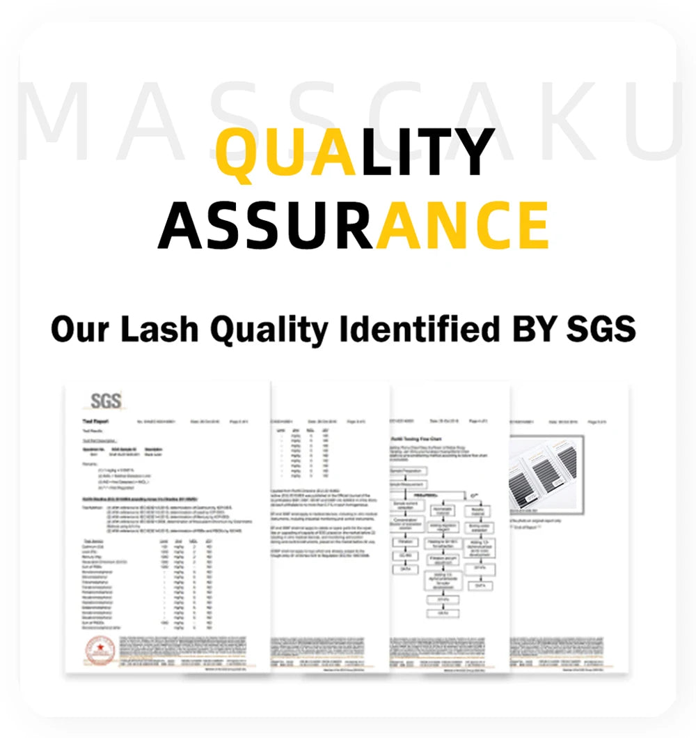 MASSCAKU 12Lines Premium Mink 3D 4D 5D 6D Pre-made False Eyelash W Shape Soft and Natural Individual Lash Extension Supplies