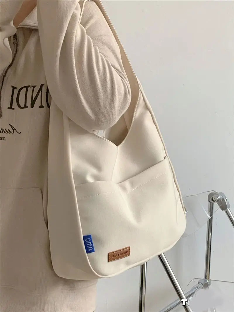 Women's Handbag Simple Large Capacity Student Tote Bag 2023 New Fashion Shoulder Bag Handbags Casual Class Canvas Bag