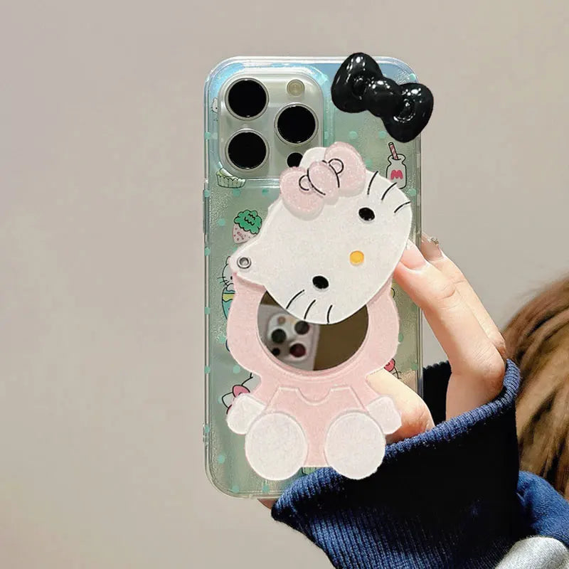 Sanrio Hello Kitty Full Screen Bow Phone Case For iPhone 16 15 14 12 13 11 Pro Max XR XS MAX 7 8PLUS MINI Y2K Car Balloon Cover