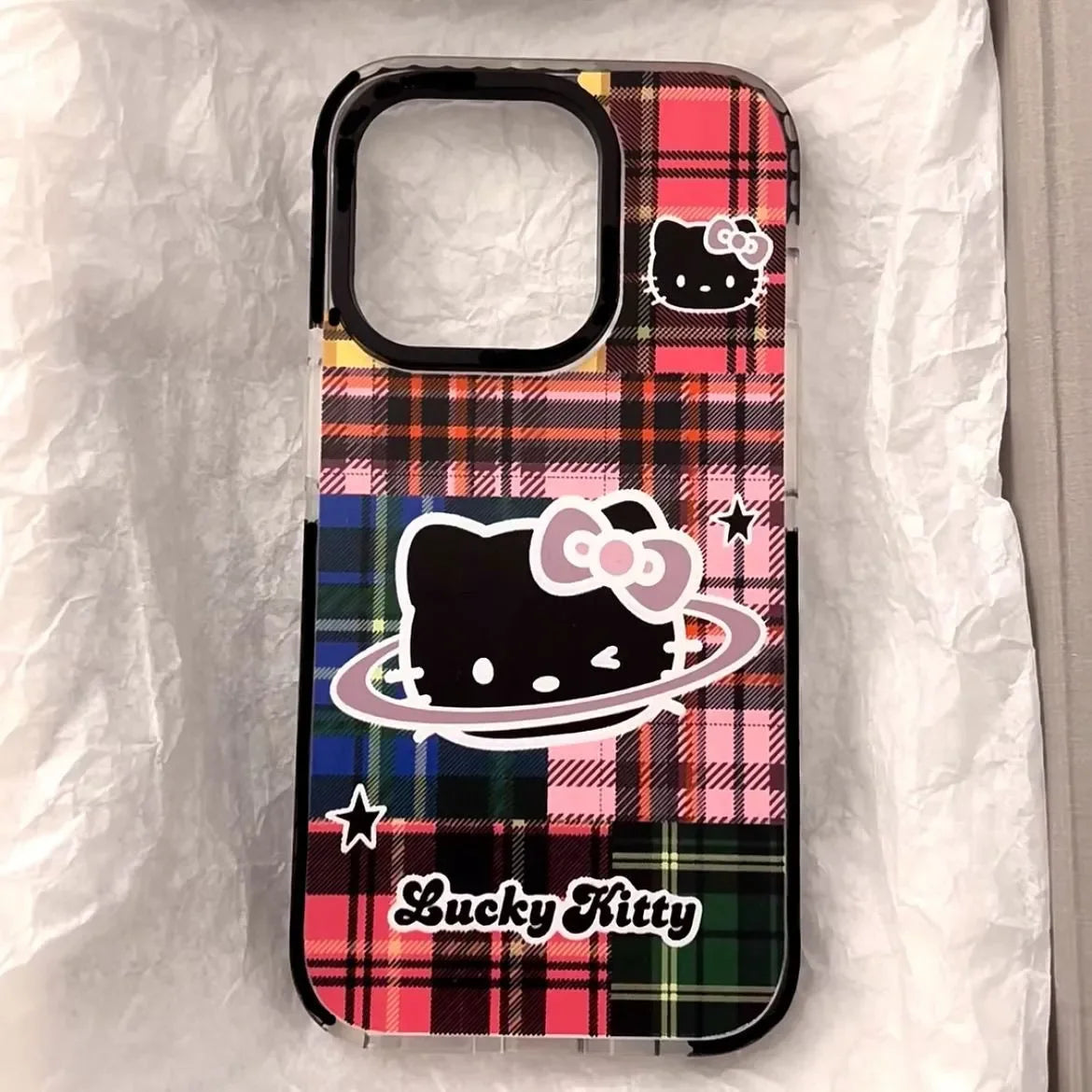 Sanrio Hello Kitty Lucky Stand Phone Case For IPhone16 15 14 12 13 11 Pro Max XR XS MAX 7 8 PLUS MINI Kawaii Y2K Cute Back Cover