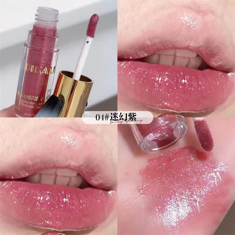 Mirror Pearlescent Glitter Lip Nectar Hydrating Lip Plump Moisturizing Nourish Shiny Lip Gloss Rare Beauty Korea Makeup Cosmetic