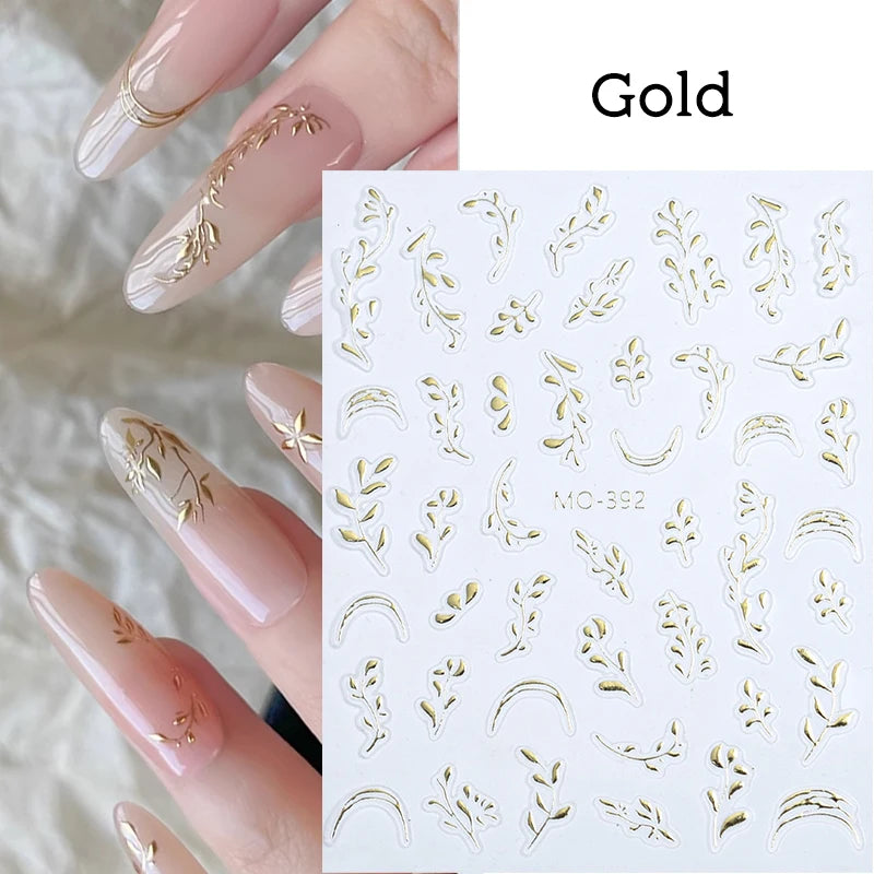 3D White Bowknot Flower Nail Art Sticker Ultra-thin Self-Adhesive Slider Summer Nail Art Decal Decoration DIY Manicure Accesorie