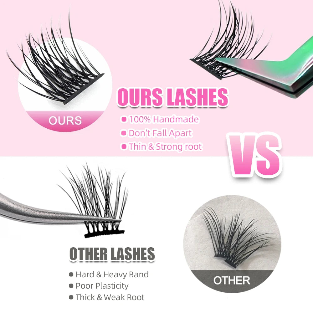 DIY 144 Cluster Lashes YUANZHIJIE free ship Segmented Beam Natural C/D Curl Individual Mink Eyelashes Makeup Supplies at home