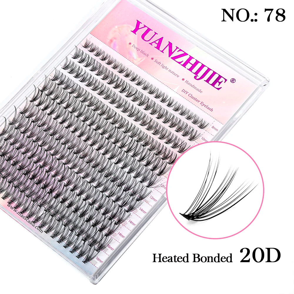 DIY 144 Cluster Lashes YUANZHIJIE free ship Segmented Beam Natural C/D Curl Individual Mink Eyelashes Makeup Supplies at home