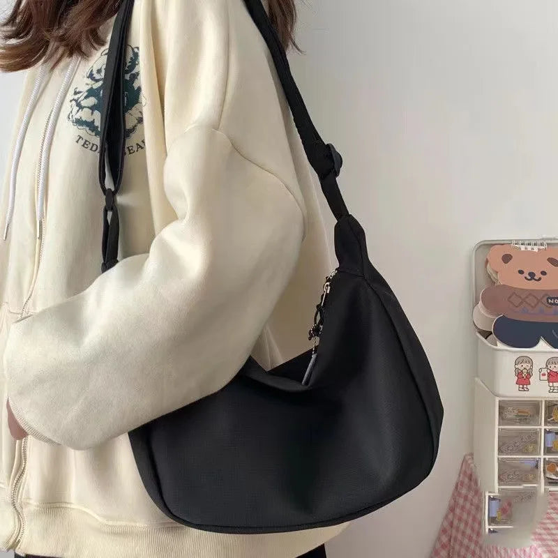 Shoulder Bags Women Solid Harajuku All-Match Simple Multifunction Handbags Large Capacity Crossbody Bags For Women Teens Purse