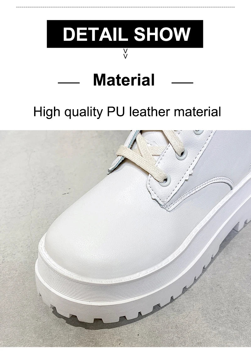 Chunky Platform Punk Boots Women Thick Bottom PU Leather Knee High Boots Woman Autumn Winter Fashion Motorcycle Botas Mujer 2024