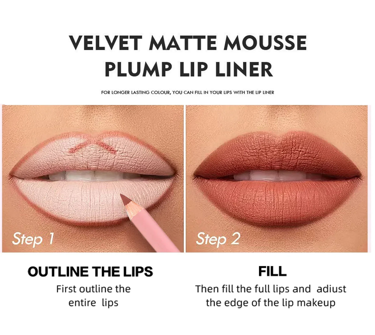 Nude Matte Lipstick Pencil Lipliner 12 Colors Waterproof Lip Liner Outline Lips Contour Makeup Matte Red Lipsticks Pen Cosmetics