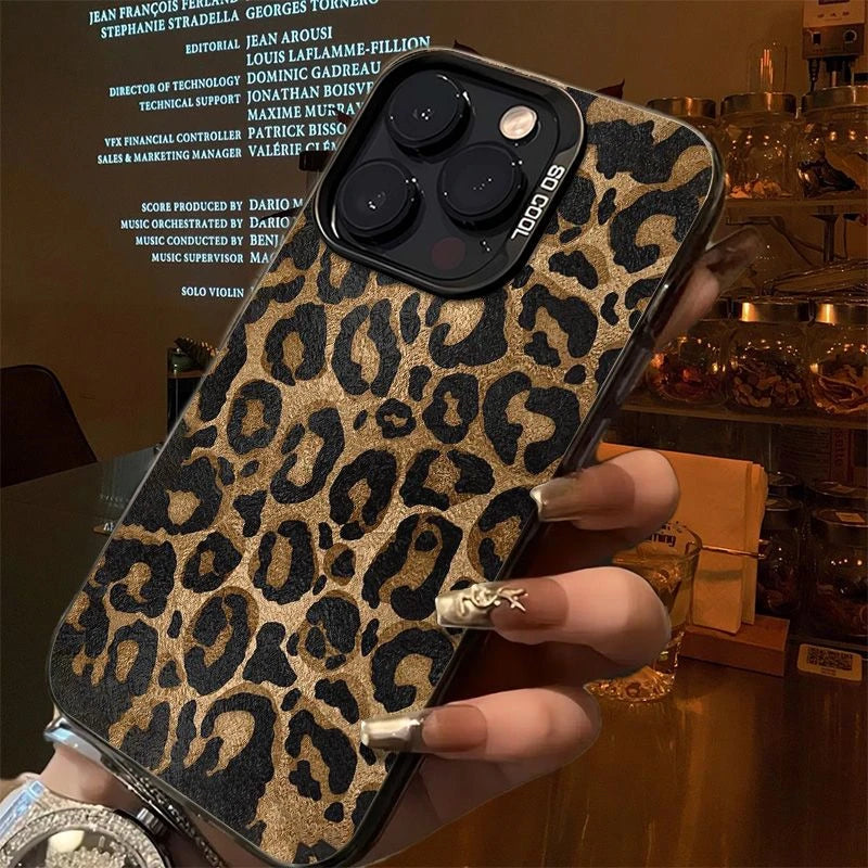 Fashion Leopard High Quality Phone Case For iPhone 16 15 14 13 12 11 Pro Max X XR XS MAX 7 8 Plus Mini Girl Y2k Anti Fall Cover