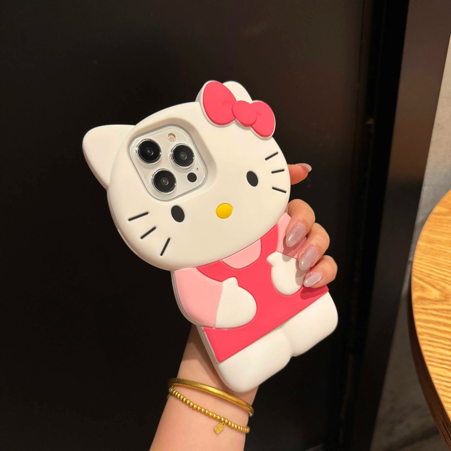 For iPhone 15 14 Plus 16 13 Pro Max 12 Mini 11 X XS Max XR 7 8 SE Color Bowknot Hello Kitty Cartoon Silicon Back Soft Phone Case