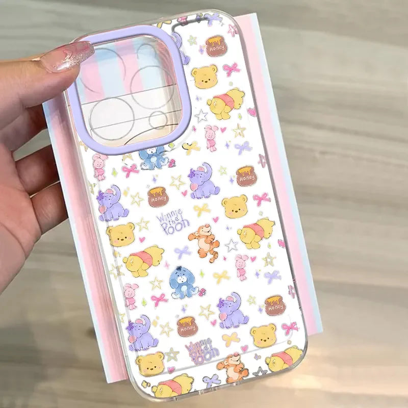 Disney Winnie The Pooh Friends Honey Phone Case For IPhone 16 15 14 12 13 11 Pro Max XR XS MAX 7 8 PLUS Y2K Kawaii Cartoon Cover