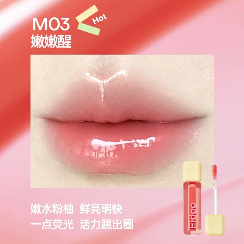 Fidoo Water Light Lip Gloss Mirror Lip Glaze Hydrating Long-Lasting Moisture Lipstick Nourish Non-greasy Korea Makeup Cosmetics