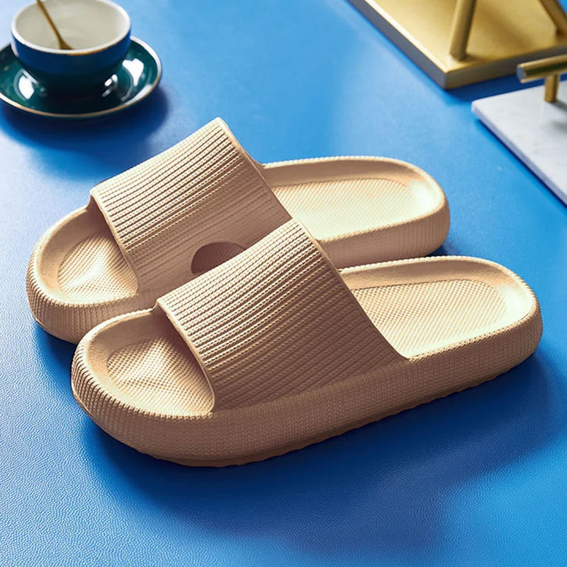 Thick Platform Bathroom Home Slippers Women Fashion Soft Sole EVA Indoor Slides Woman Sandals 2024 Summer Non-slip Flip Flops