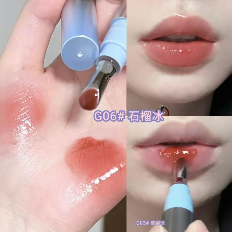 Judydoll Watery Essence Lip Glaze Metal Head Essence Lip Nectar Mirror Shine Lip Gloss Nourishing Moisturizing Makeup Cosmetics