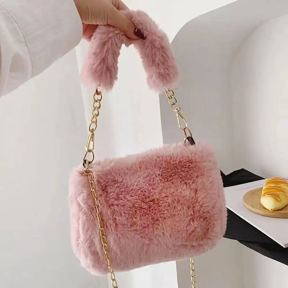 2024 New Woman Soft Plush Shoulder Bag Handbag Daily Autumn Winter Korean Version Fashion Simple Crossbody Bag For Traveling