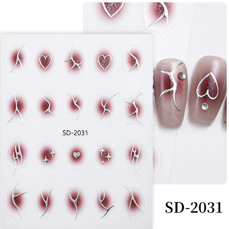 3D White Bowknot Flower Nail Art Sticker Ultra-thin Self-Adhesive Slider Summer Nail Art Decal Decoration DIY Manicure Accesorie