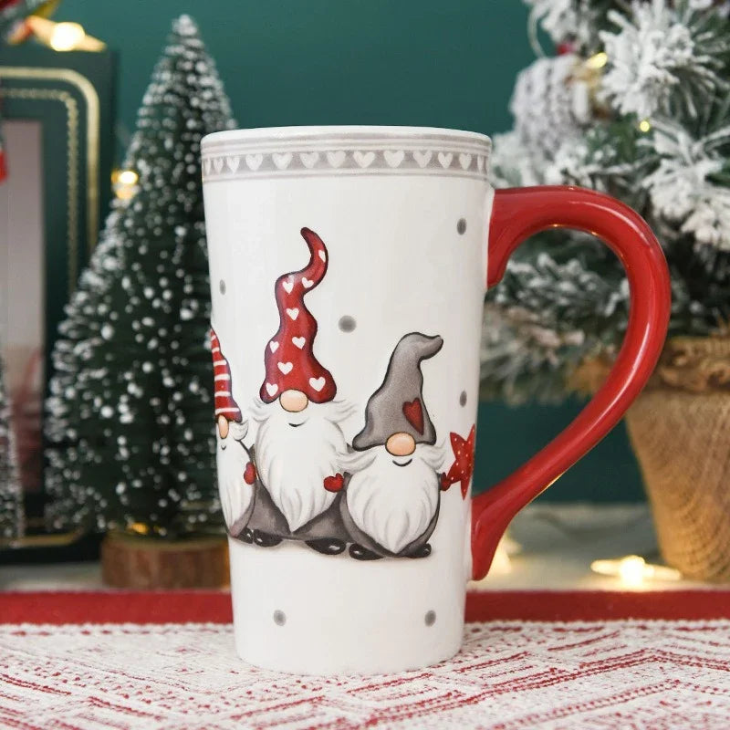 Christmas Gift Ceramic Cup Large Capacity Coffee Mug Santa Claus Afternoon Tea Juice Drink Milk Cups Office home Water Cup