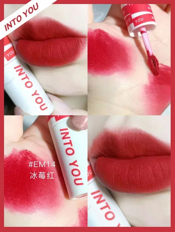 New Color INTO YOU Lip Mud Lipstick Makeup Matte Velvet Lipstick Waterproof Long Lasting Red Lip Tint Lip Glaze Makeup Cosmetics