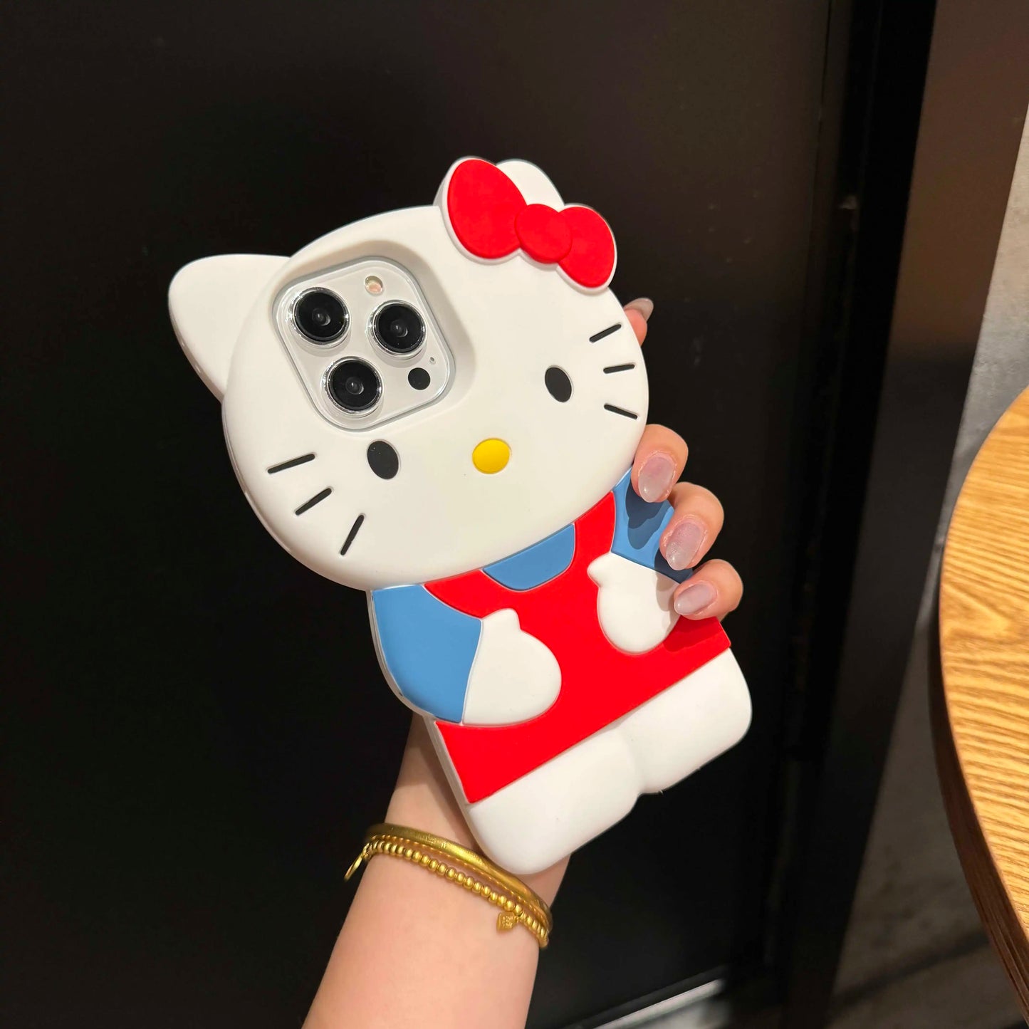 For iPhone 15 14 Plus 16 13 Pro Max 12 Mini 11 X XS Max XR 7 8 SE Color Bowknot Hello Kitty Cartoon Silicon Back Soft Phone Case