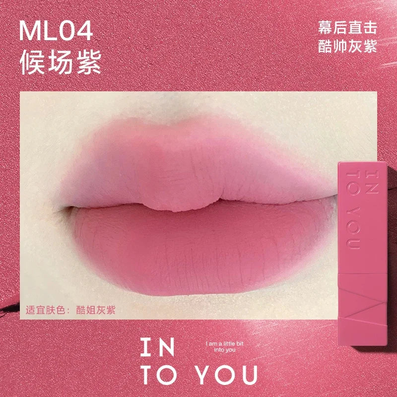 INTO YOU Lipstick Matte Velvet Long-Lasting Lip Glaze Waterproof Silky Smoothing Red Lip Tint Korea Beauty Makeup Cosmetics