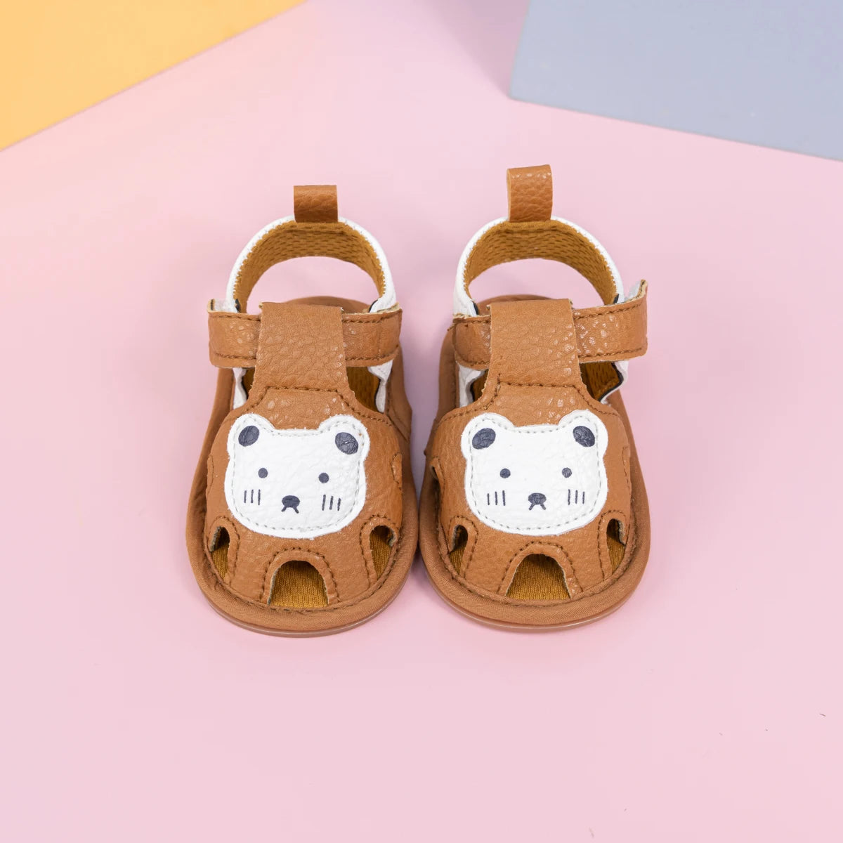 Summer Newborn Baby First Day Toddler Shoes Cute Animal Pattern Sandals Anti-Slip Soft Fashion Color Blocking Casual Baby Shoes