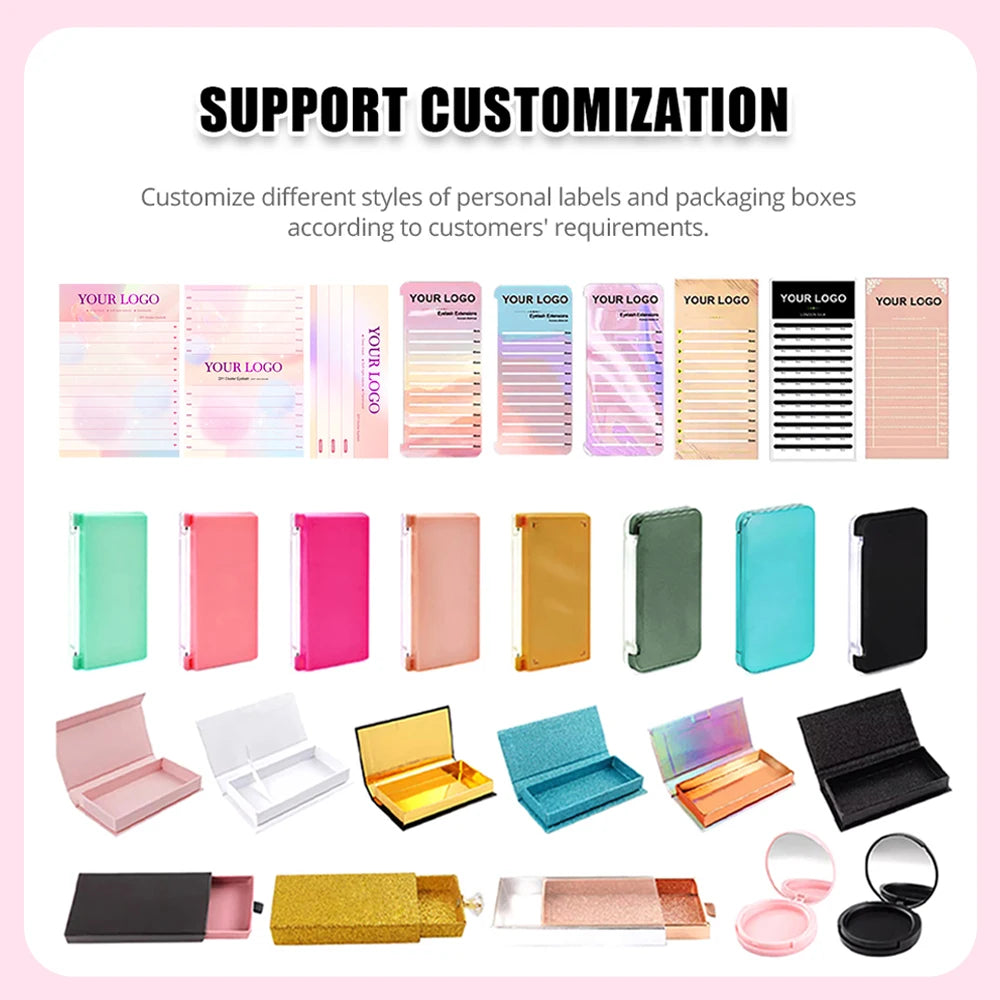 DIY 144 Cluster Lashes YUANZHIJIE free ship Segmented Beam Natural C/D Curl Individual Mink Eyelashes Makeup Supplies at home