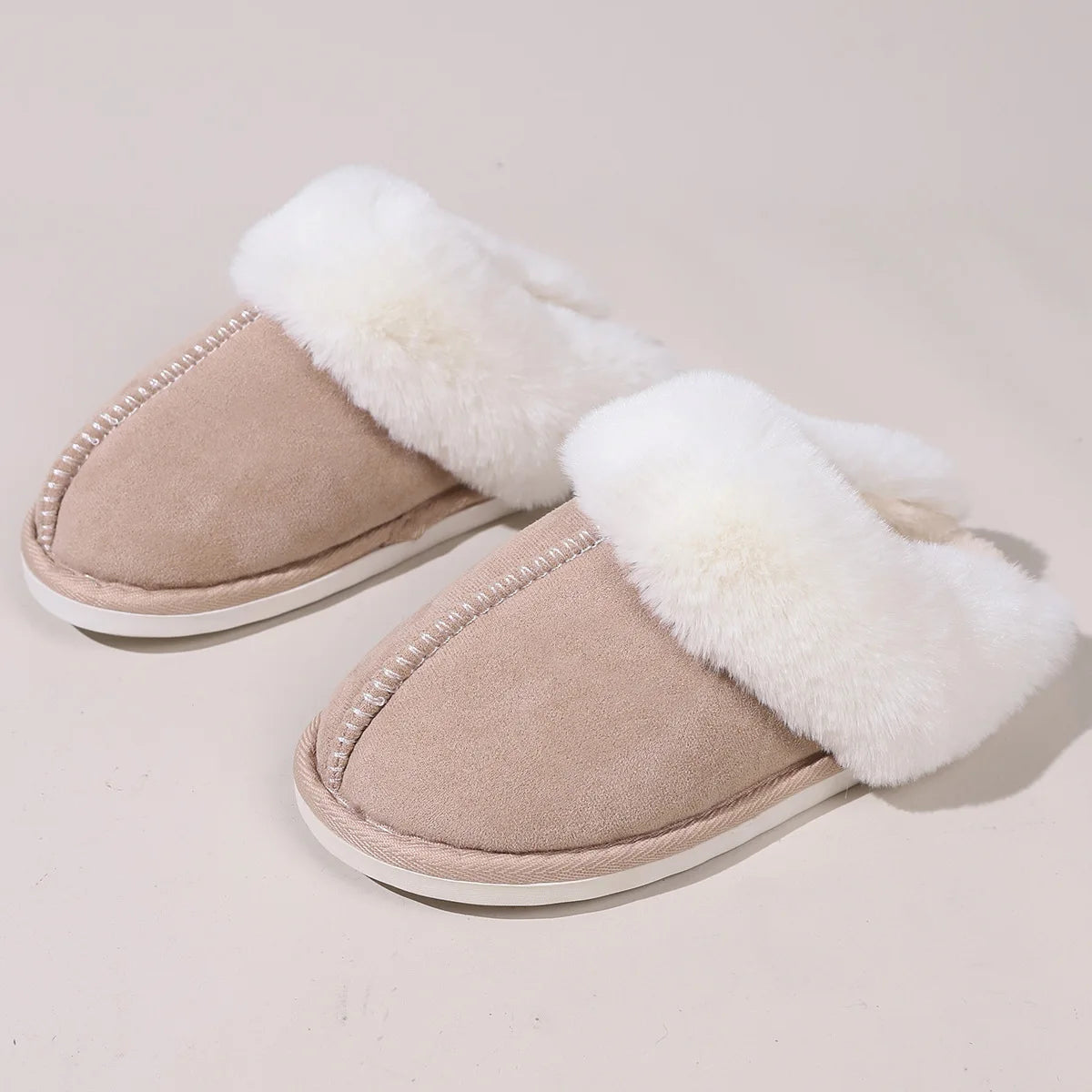 2023 Winter Warm Fur Indoor Home Slippers Women Fluffy Comfort Soft Bedroom Slippers for Couples Flat Non Slip House Shoes Woman