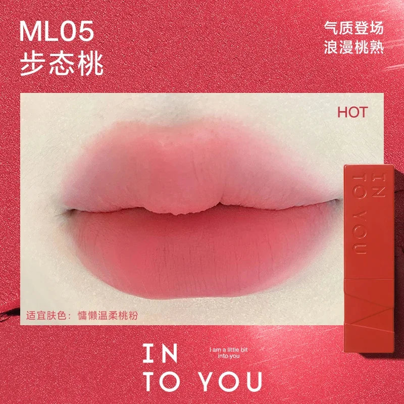 INTO YOU Lipstick Matte Velvet Long-Lasting Lip Glaze Waterproof Silky Smoothing Red Lip Tint Korea Beauty Makeup Cosmetics