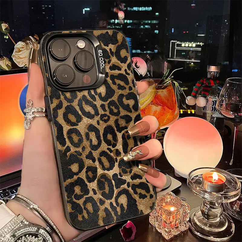 Fashion Leopard High Quality Phone Case For iPhone 16 15 14 13 12 11 Pro Max X XR XS MAX 7 8 Plus Mini Girl Y2k Anti Fall Cover