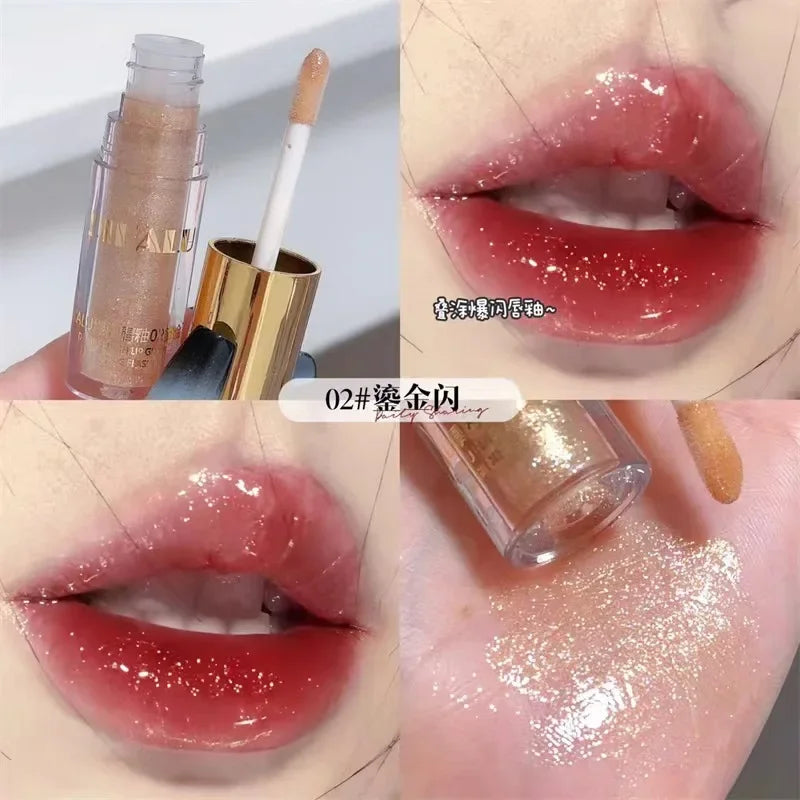 Mirror Pearlescent Glitter Lip Nectar Hydrating Lip Plump Moisturizing Nourish Shiny Lip Gloss Rare Beauty Korea Makeup Cosmetic