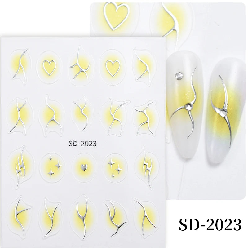 3D White Bowknot Flower Nail Art Sticker Ultra-thin Self-Adhesive Slider Summer Nail Art Decal Decoration DIY Manicure Accesorie