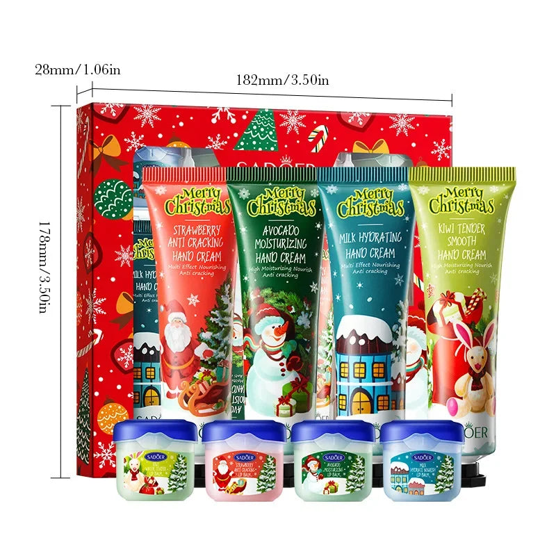 Christmas Gift 5/box Hand Cream Set Lip Balm Hand Cream Travel Pack Durable Moisturizer Gift for Women Skin Care Set