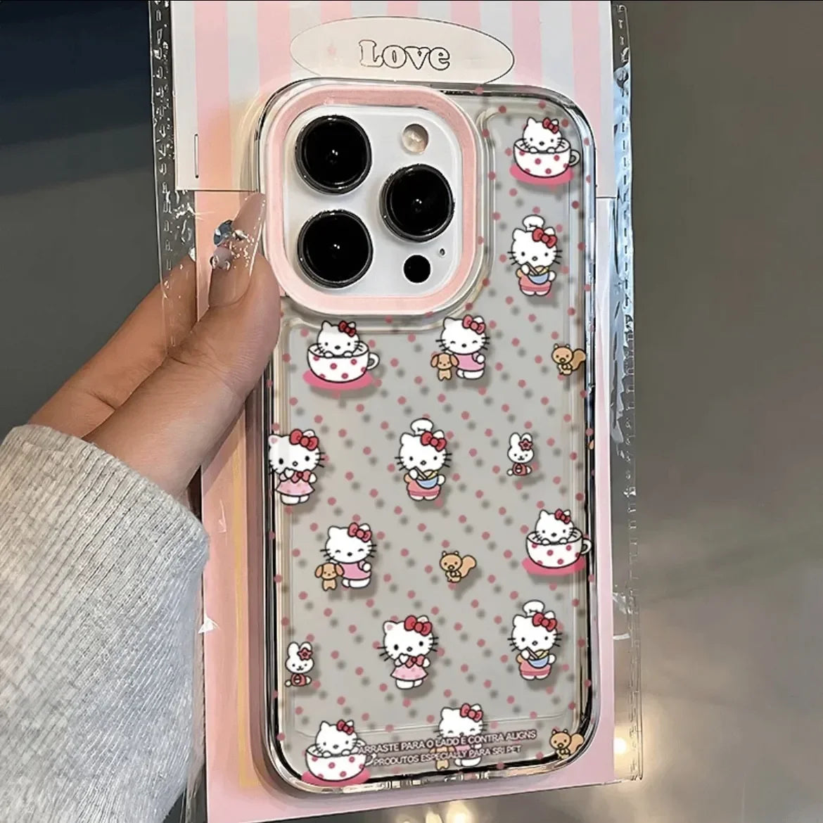 Sanrio Hello Kitty Wave Point KT Bow Phone Case For iPhone 16 15 14 12 13 11 Pro Max XR XS MAX 7 8 PLUS Y2K Pink Kawaii Cover