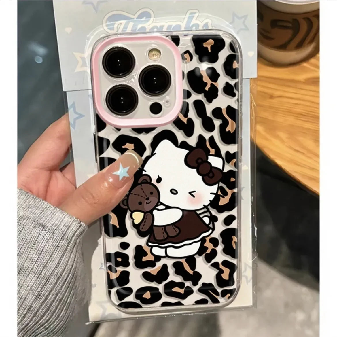 Sanrio Hello Kitty Leopard Print Bow Phone Case For IPhone 16 15 14 12 13 11 ProMax XR XS MAX 7 8PLUS Y2K Pink Girl Kawaii Cover