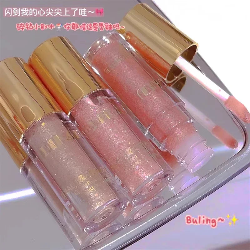 Mirror Pearlescent Glitter Lip Nectar Hydrating Lip Plump Moisturizing Nourish Shiny Lip Gloss Rare Beauty Korea Makeup Cosmetic