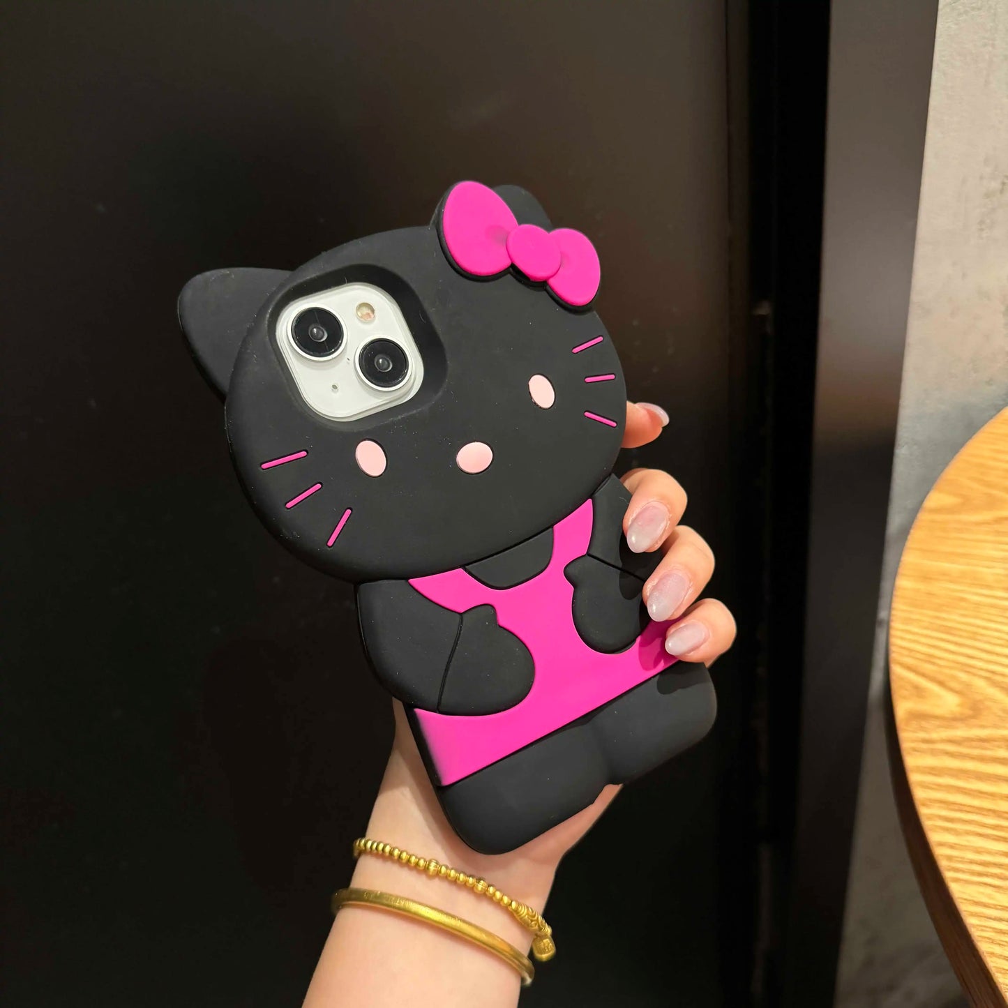 For iPhone 15 14 Plus 16 13 Pro Max 12 Mini 11 X XS Max XR 7 8 SE Color Bowknot Hello Kitty Cartoon Silicon Back Soft Phone Case