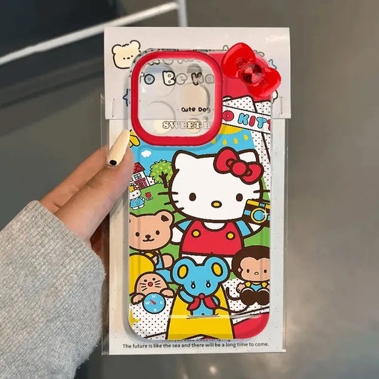 Sanrio Hello Kitty Friends Camera Bow Phone Case For iPhone 16 15 14 12 13 11 Pro Max XR XS MAX 7 8 PLUS Y2K Cute Kawaii Cover