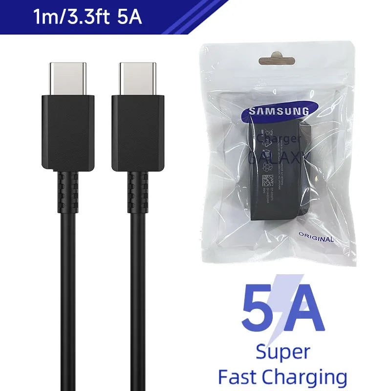 45W Samsung Original PD Cable usb type-c wired 25W 5A Super Fast Charger Samsung S25 S24 S23 S22 Note 20 A15 A33 A34 A54 Quick