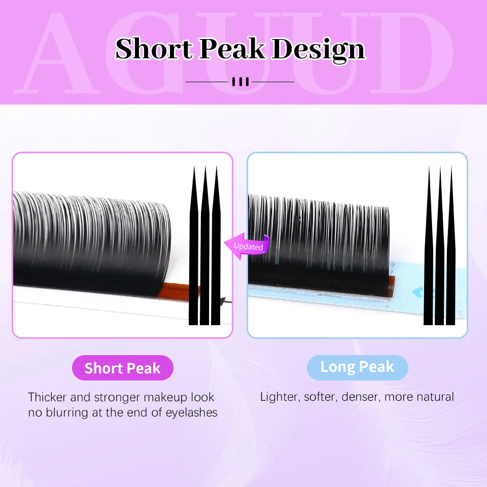 AGUUD Faux Mink 0.03 0.05 0.07 Matte Black Russian Volume Classic Individual Lash Natural Soft Cashmere Eyelash Extensions