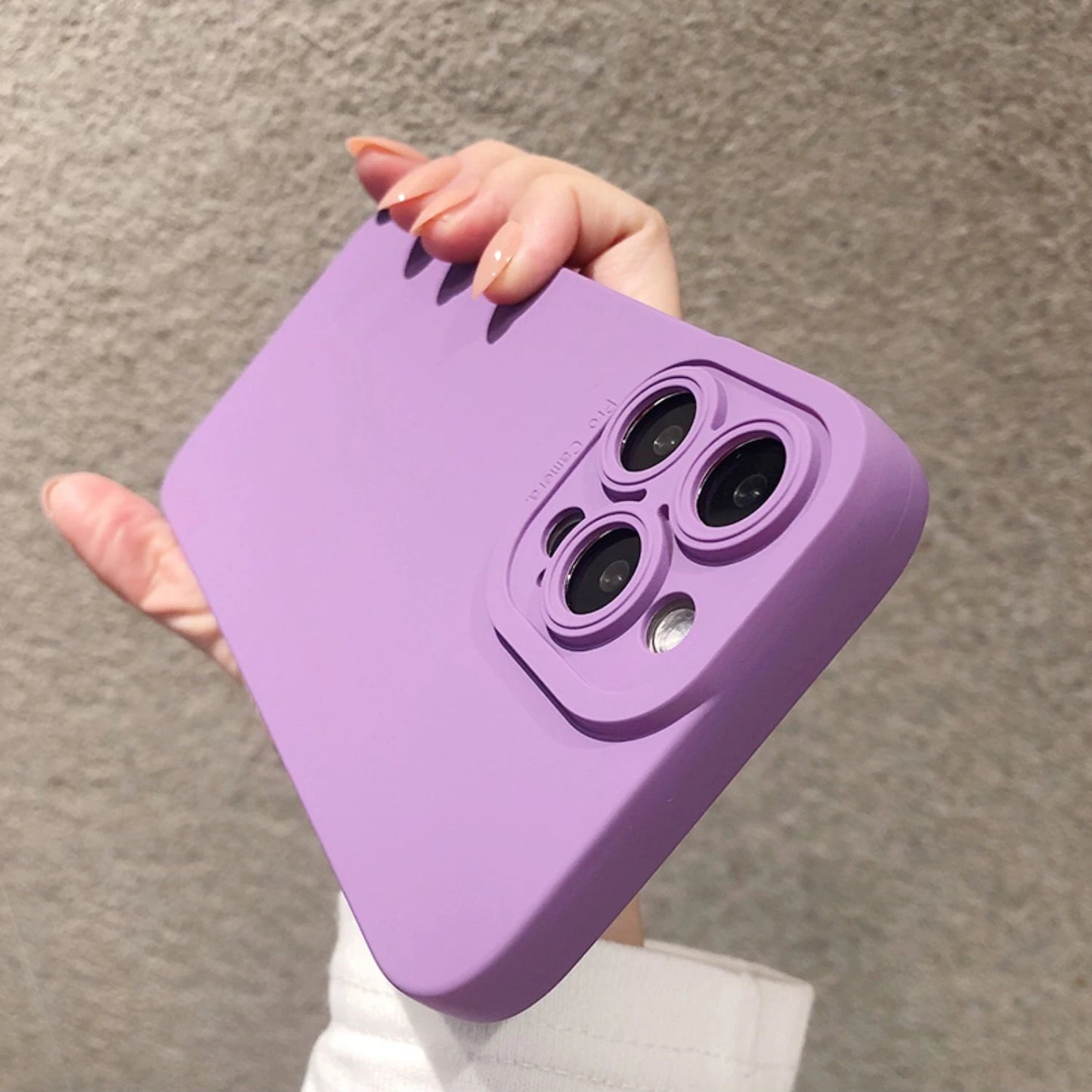 Luxury Soft Matte Purple Phone Case For iPhone 11 12 13 14 15 16 Pro Max XS XR 7 Plus Original Liquid Silicone Shockproof Cover