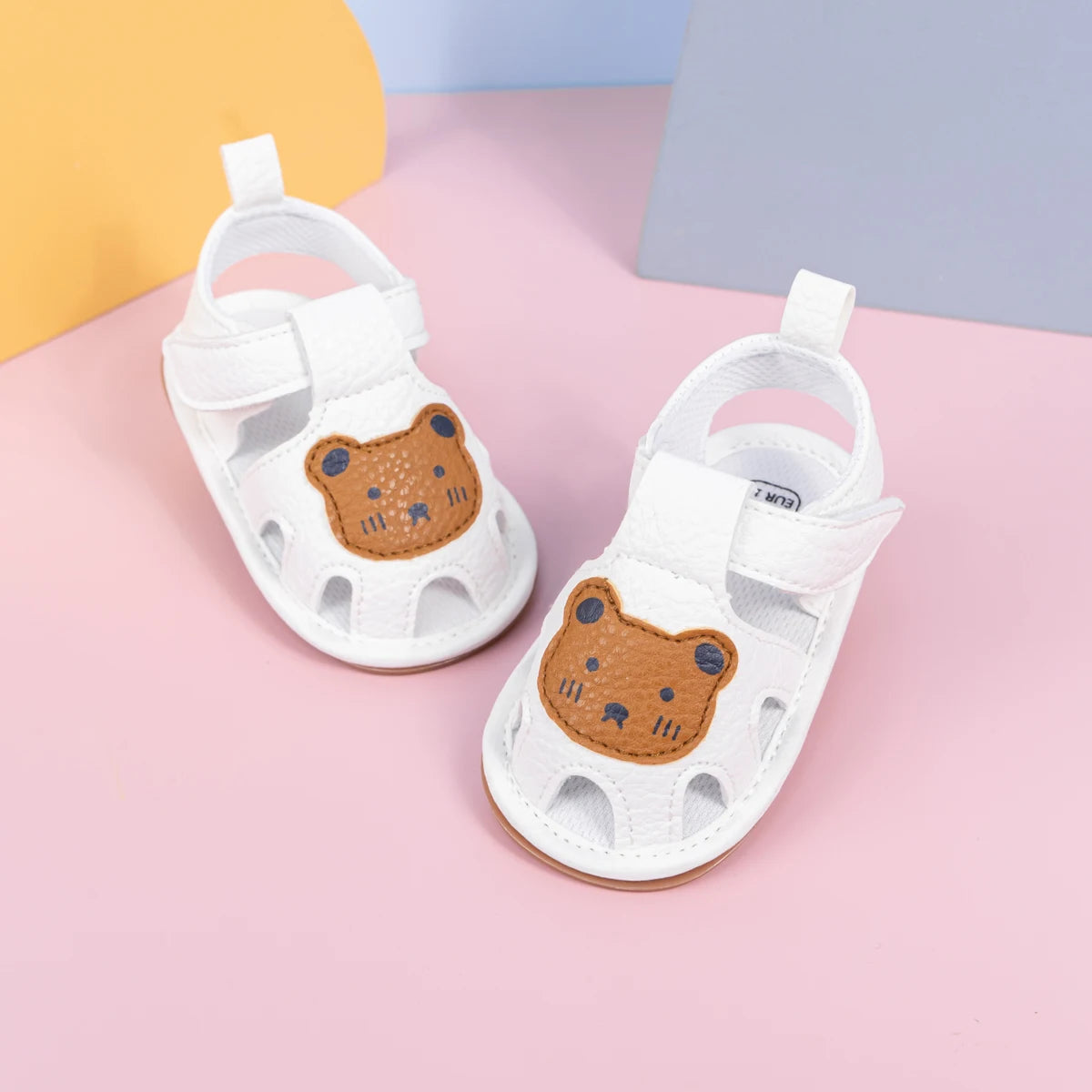 Summer Newborn Baby First Day Toddler Shoes Cute Animal Pattern Sandals Anti-Slip Soft Fashion Color Blocking Casual Baby Shoes