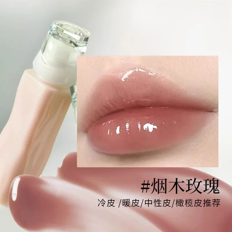 Meiking Mirror Lip Glaze Lipstick Dewy Lip Gloss Transparent Non-Sticky Nourishing Moisturizing Long-lasting Makeup Cosmetics