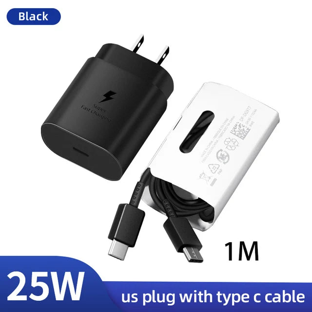 45W Samsung Original PD Cable usb type-c wired 25W 5A Super Fast Charger Samsung S25 S24 S23 S22 Note 20 A15 A33 A34 A54 Quick