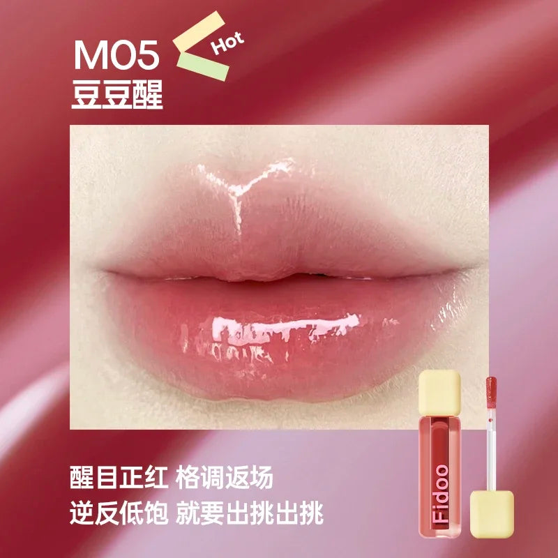 Fidoo Water Light Lip Gloss Mirror Lip Glaze Hydrating Long-Lasting Moisture Lipstick Nourish Non-greasy Korea Makeup Cosmetics