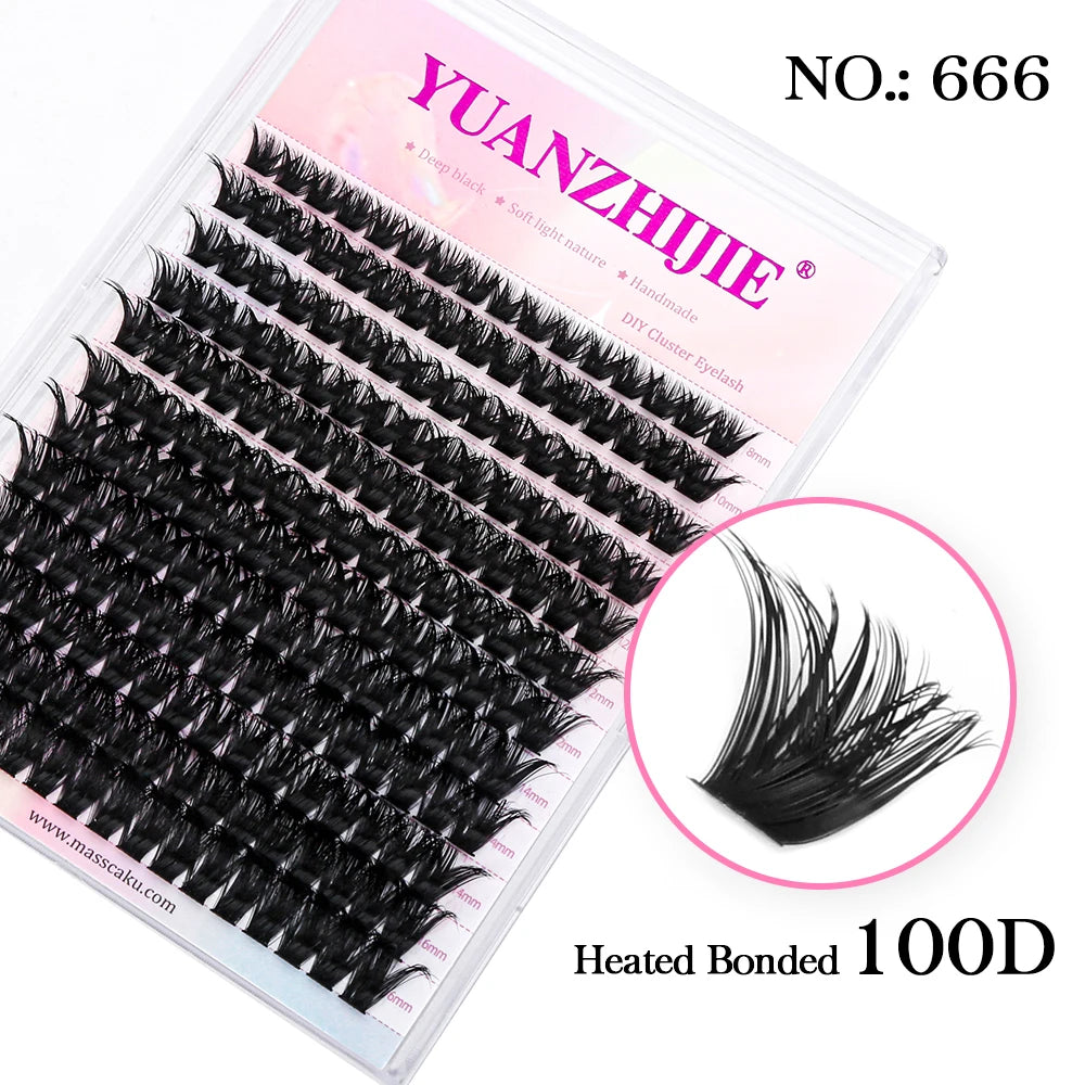 DIY 144 Cluster Lashes YUANZHIJIE free ship Segmented Beam Natural C/D Curl Individual Mink Eyelashes Makeup Supplies at home