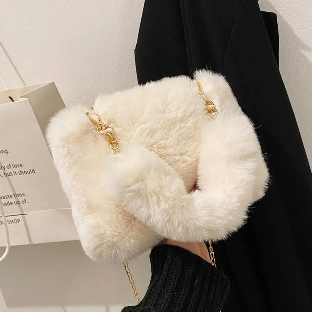 2024 New Woman Soft Plush Shoulder Bag Handbag Daily Autumn Winter Korean Version Fashion Simple Crossbody Bag For Traveling