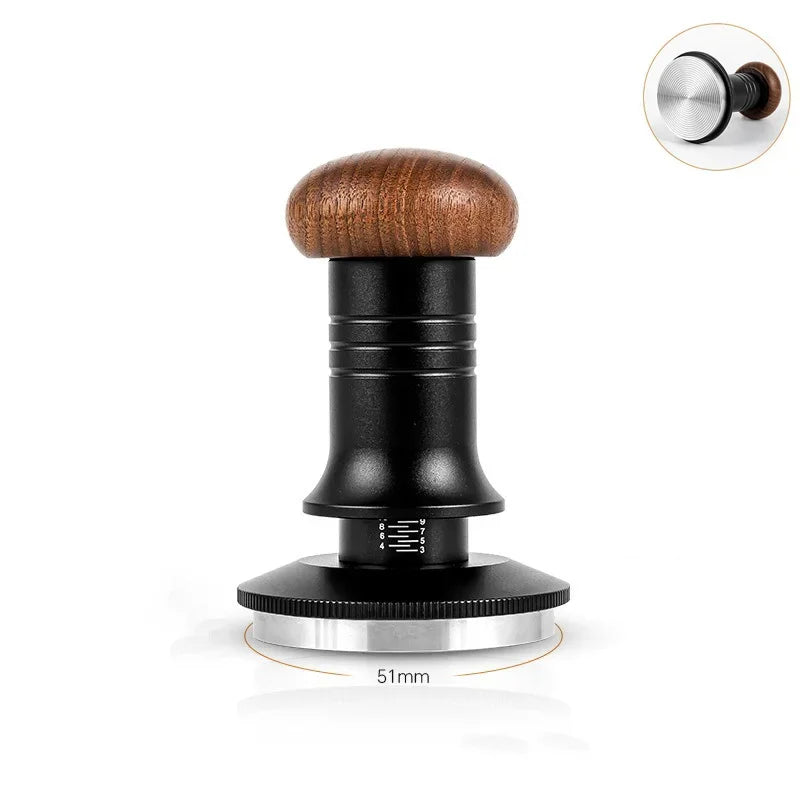 51/53/58mm Coffee Tamper Adjustable Espresso Machine Impact Hammer with Calibrated Spring Loaded Power Pressed Coffee Tamper