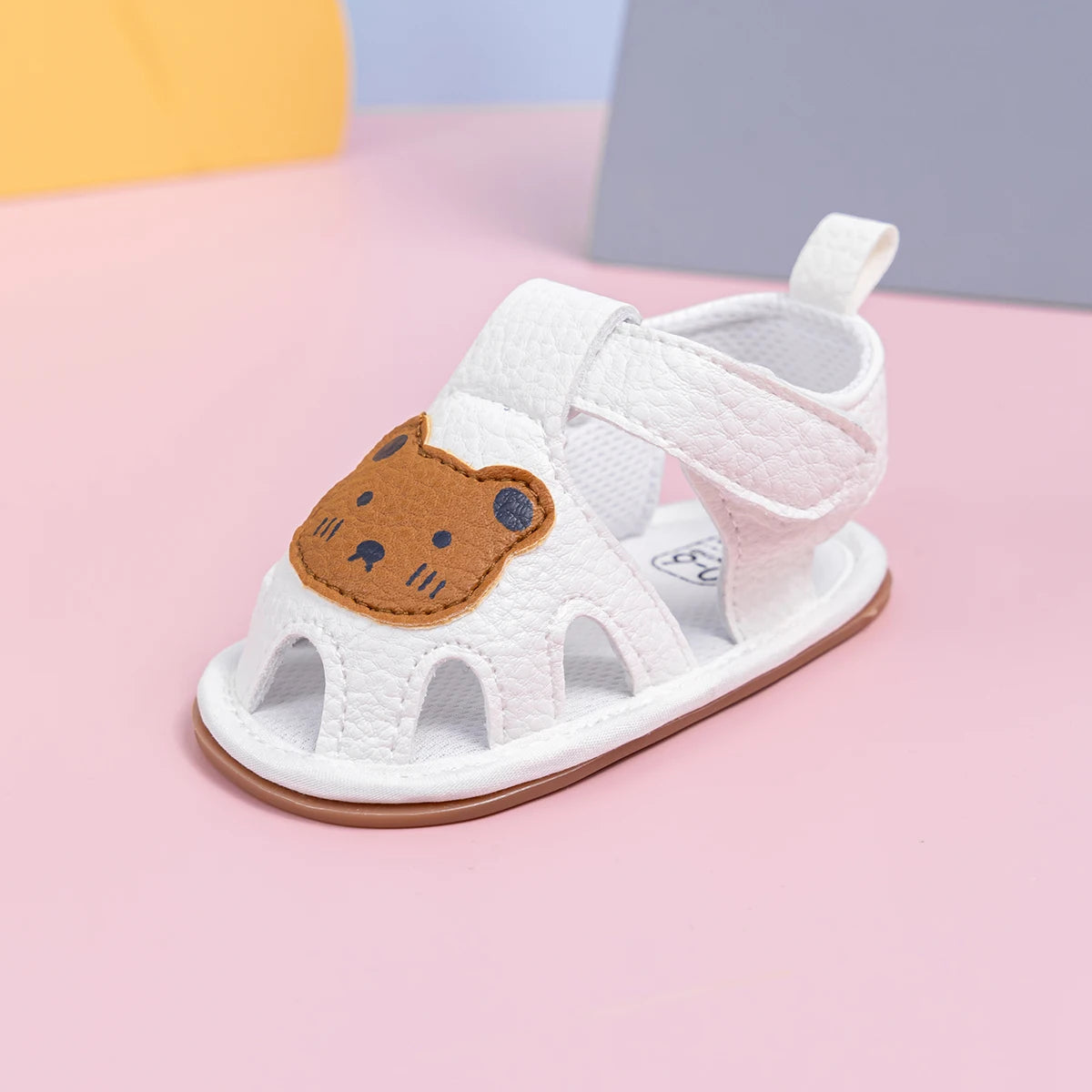 Summer Newborn Baby First Day Toddler Shoes Cute Animal Pattern Sandals Anti-Slip Soft Fashion Color Blocking Casual Baby Shoes